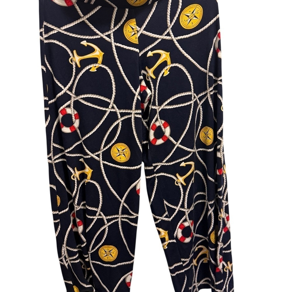 LAUREN Ralph Lauren Nautical Wide Leg Soft Palazzo Pants - Picture 4 of 9